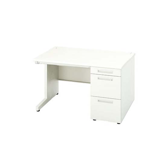 片袖デスク 幅1200×奥行800mm 本体：ホワイト 天板：ホワイト