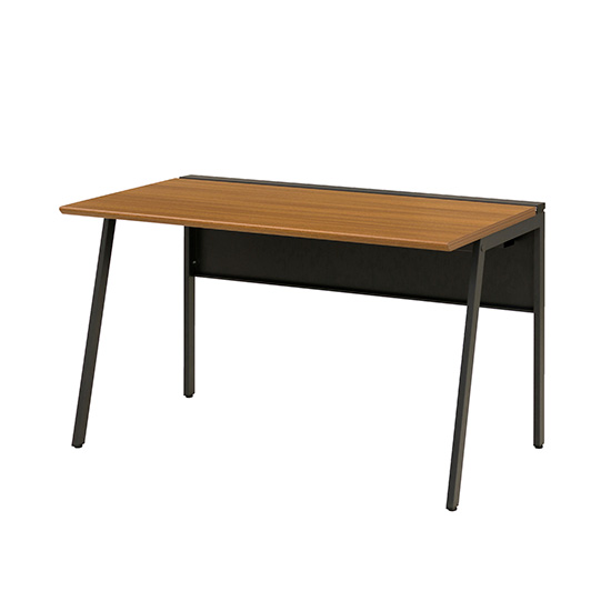ワークデスク 幅1200×奥行700 ブラックフレーム 天板ミディアムウォールナット