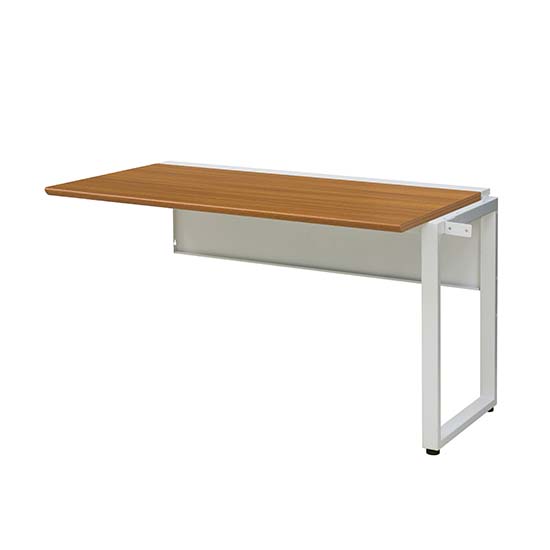 ワークデスク増連 幅1200×奥行700 ホワイトフレーム 天板ミディアムウォールナット