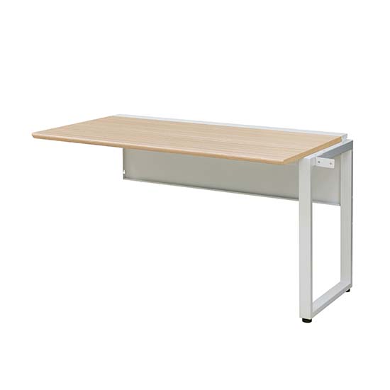 ワークデスク増連 幅1200×奥行700 ホワイトフレーム 天板サンドオーク