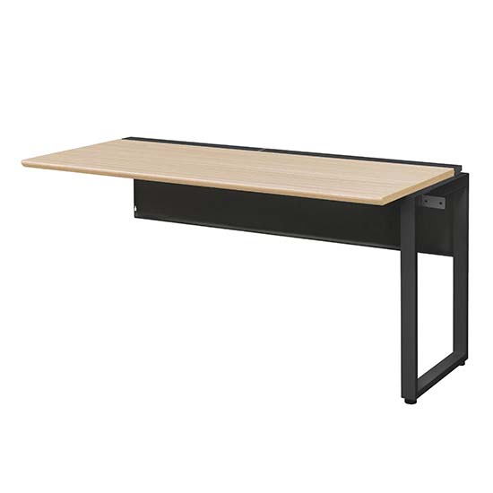 ワークデスク増連 幅1400×奥行700 ブラックフレーム 天板サンドオーク