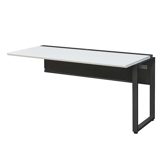 ワークデスク増連 幅1400×奥行700 ブラックフレーム 天板ホワイト