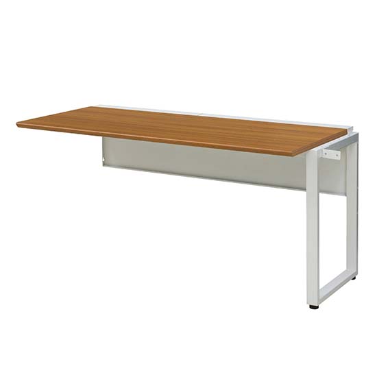 ワークデスク増連 幅1400×奥行700 ホワイトフレーム 天板ミディアムウォールナット