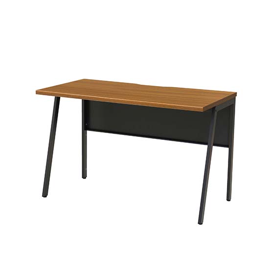 ワークデスク 幅1000×奥行600 ブラックフレーム 天板ミディアムウォールナット