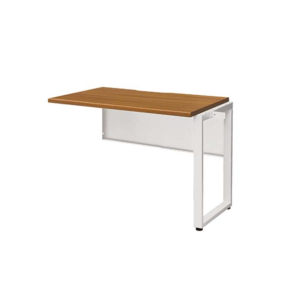 ワークデスク増連 幅1000×奥行600 ホワイトフレーム 天板ミディアムウォールナット