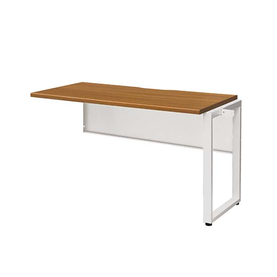ワークデスク増連 幅1200×奥行600 ホワイトフレーム 天板ミディアムウォールナット