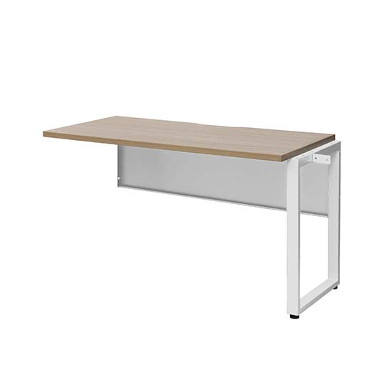 ワークデスク増連 幅1200×奥行600 ホワイトフレーム 天板サンドオーク