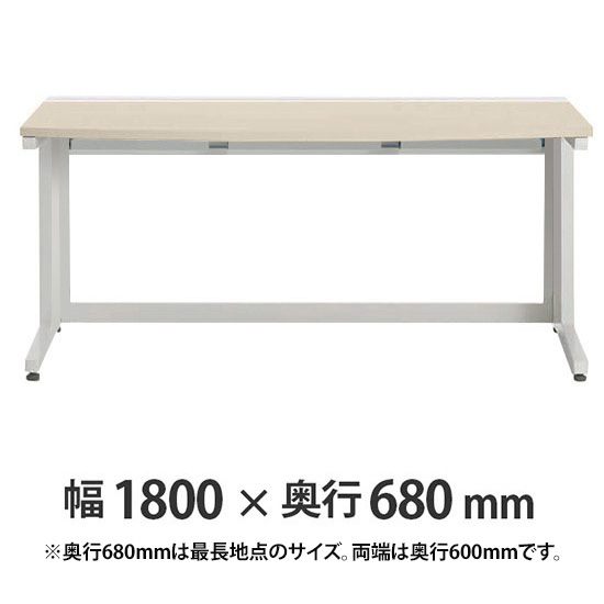 診察ラウンドデスク プリティッシュベーシック 幅1800 奥行き680両端600 PWライト