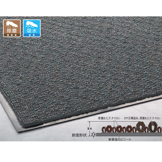 雨天用マット ニューリブリード 1500×1500 グレー