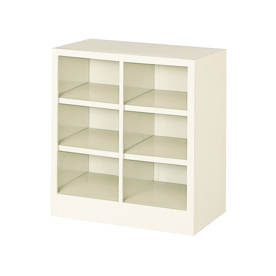 2列3段6人用 シューズボックス オープンタイプ 高さ584 セミホワイト