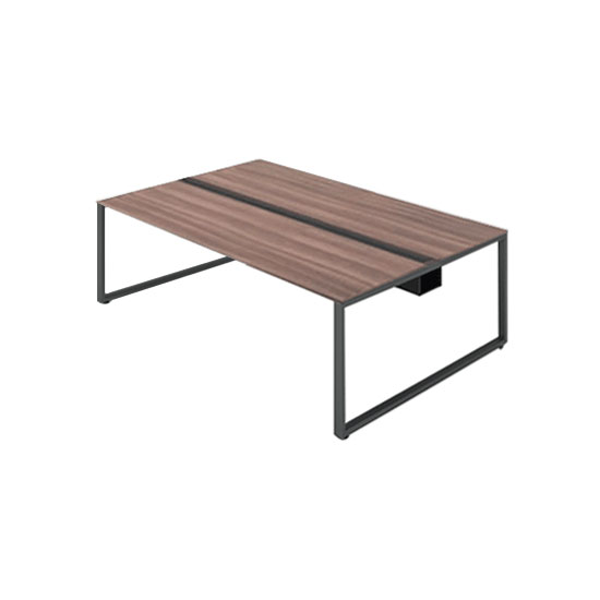 単体フリーアドレスデスク 幅2000 ブラック脚ループ モカブラウン