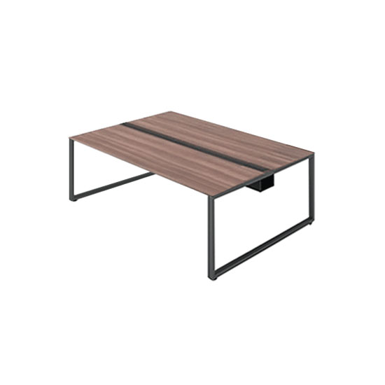 単体フリーアドレスデスク 幅1600 ブラック脚ループ モカブラウン