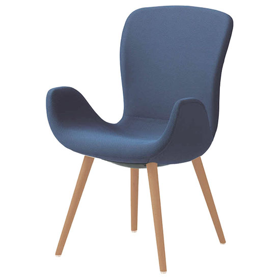 オカムラ MG11WG-FRU0 フロックス ハイバックチェア 木脚ナチュラルオーク脚 リネットブルー