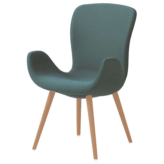 オカムラ MG11WG-FRU5 フロックス ハイバックチェア 木脚ナチュラルオーク脚 リネットDグリーン
