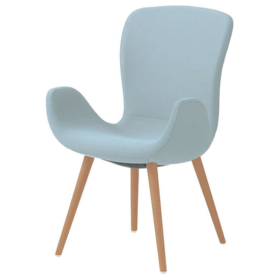 オカムラ MG11WG-FRU6 フロックス ハイバックチェア 木脚ナチュラルオーク脚 リネットセージ