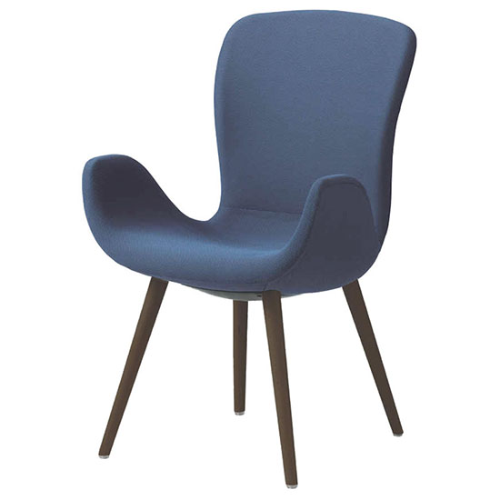 オカムラ MG11XG-FRU0 フロックス ハイバックチェア 木脚ダークオーク脚 リネットブルー