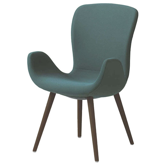 オカムラ MG11XG-FRU5 フロックス ハイバックチェア 木脚ダークオーク脚 リネットDグリーン