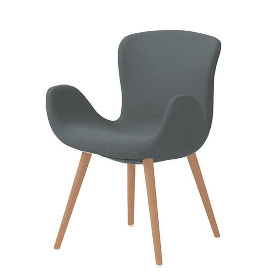 オカムラ MG12WG-FRU2 フロックス ミドルバックチェア 木脚ナチュラルオーク脚 リネットDグレー