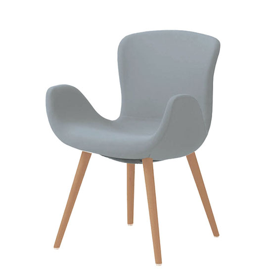 オカムラ MG12WG-FRU3 フロックス ミドルバックチェア 木脚ナチュラルオーク脚 リネットグレー