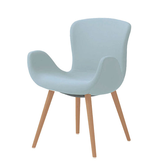 オカムラ MG12WG-FRU6 フロックス ミドルバックチェア 木脚ナチュラルオーク脚 リネットセージ