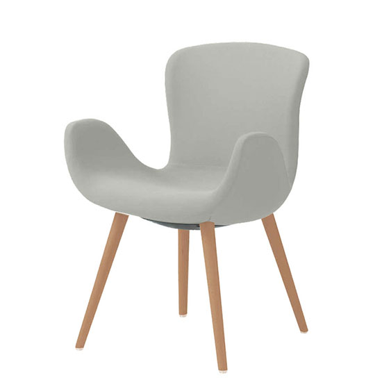 オカムラ MG12WG-FRU7 フロックス ミドルバックチェア 木脚ナチュラルオーク脚 リネットベージュ