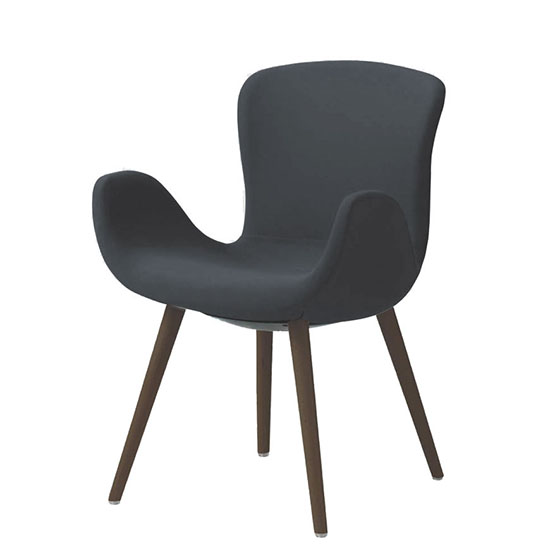 オカムラ MG12XG-FRU1 フロックス ミドルバックチェア 木脚ダークオーク脚 リネットブラック