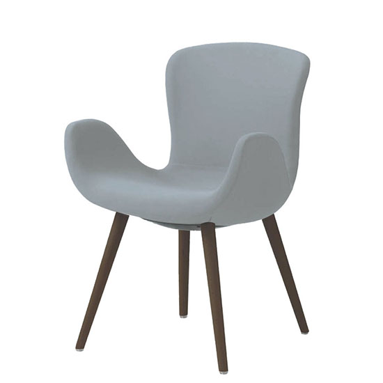 オカムラ MG12XG-FRU3 フロックス ミドルバックチェア 木脚ダークオーク脚 リネットグレー