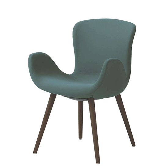 オカムラ MG12XG-FRU5 フロックス ミドルバックチェア 木脚ダークオーク脚 リネットDグリーン