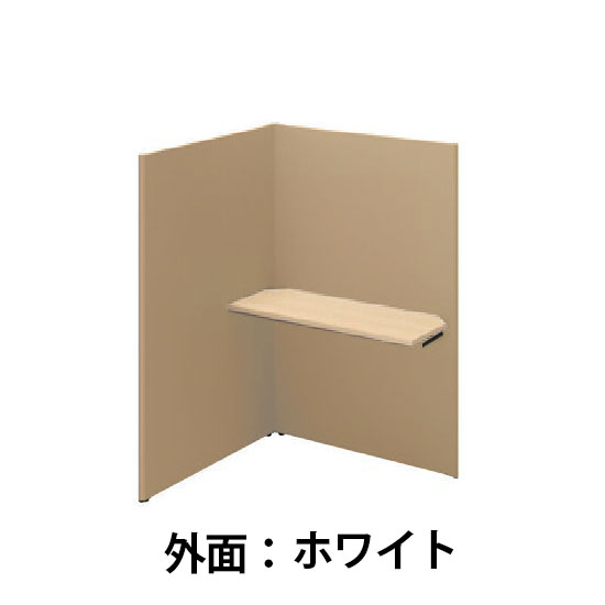 ソロコート 連結3面シルクウッド天板 高さ1500 Sホワイト キャメル