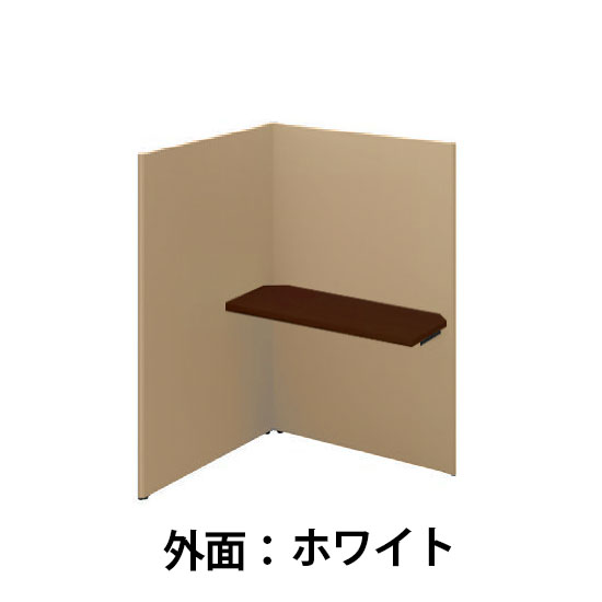 ソロコート 連結3面Dウォールナット天板 高さ1500 Sホワイト キャメル