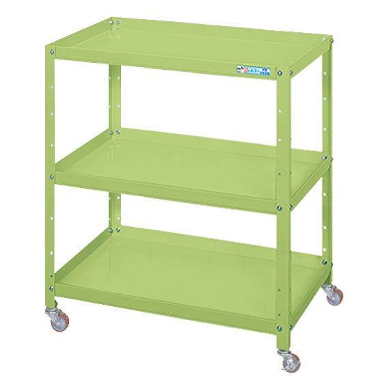 スペシャルワゴン3段 幅750 奥行500 高さ810 グリーン ナイロンウレタン車